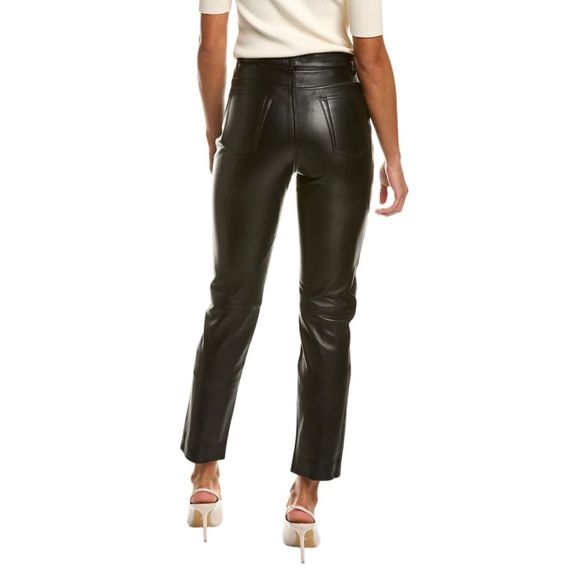 NWOT Sandro Five Pocket Leather Pant Black Size 36 - Picture 2 of 12